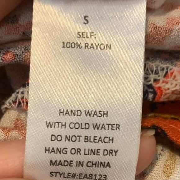 Elodie red white patchwork sleeveless blouse size Small - Picture 4 of 9